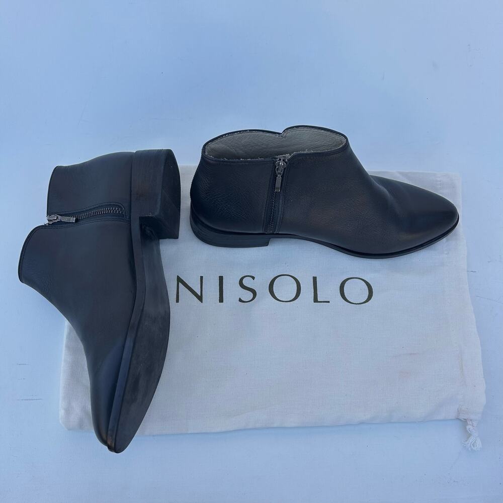 Nisolo Everyday Lana Ankle Boots Black Leather Short Booties 6.5